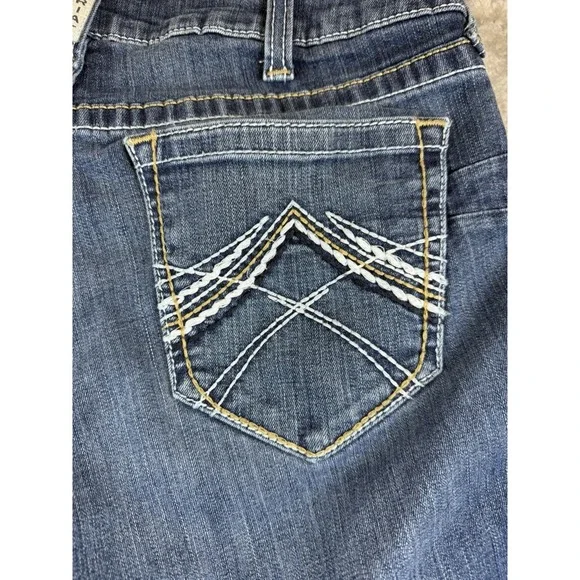 ARIAT Real Denim Jeans Women's 32R Riding Jean Whip Stitch Bootcut - Picture 11 of 12